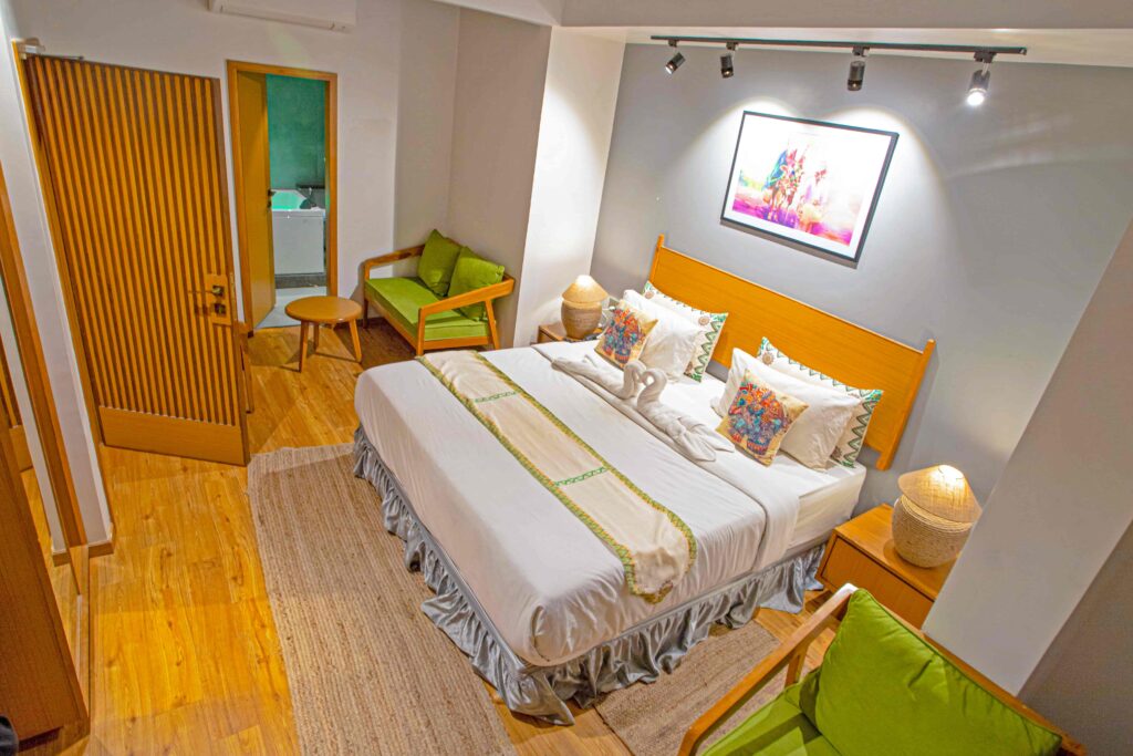 Image showcasing our stylish Silk Jacuzzi Suite Room, providing a comfortable and enjoyable experience for our guests, Hotel Nova Boutique Rajkot